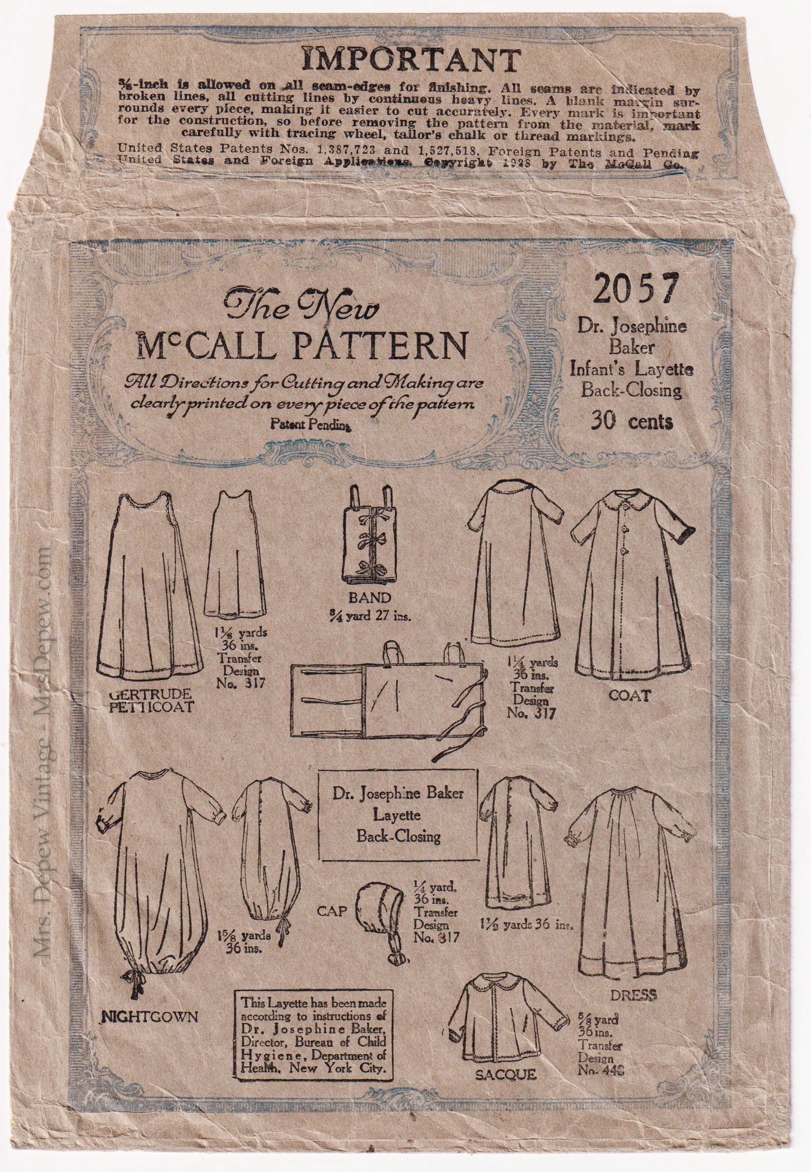 Pattern History - The Dr. Josephine Baker Layette